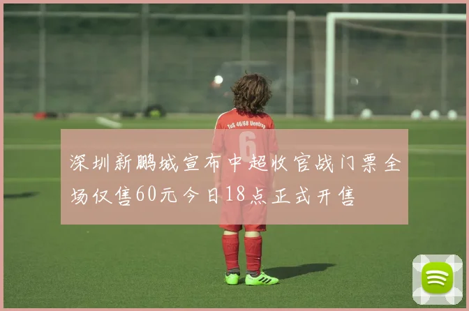 深圳新鹏城宣布中超收官战门票全场仅售60元今日18点正式开售